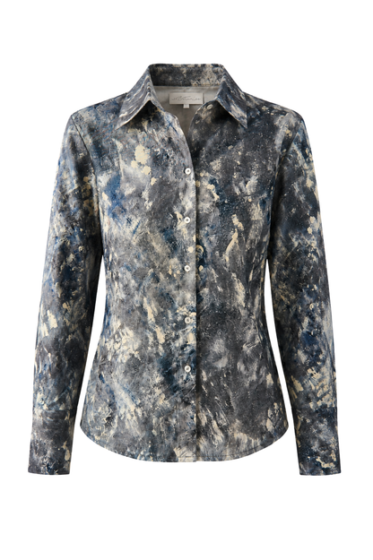 Long Sleeve Fit Blue Gray