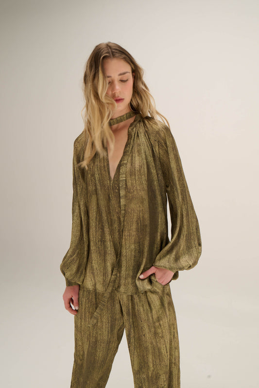 Tie Blouse - Lima Bambú
