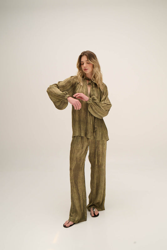 Tie Blouse - Lima Bambú