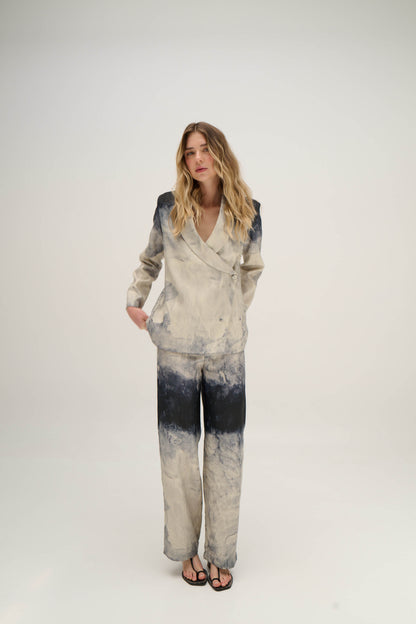 Jacquard Pants - Bleu Cascade