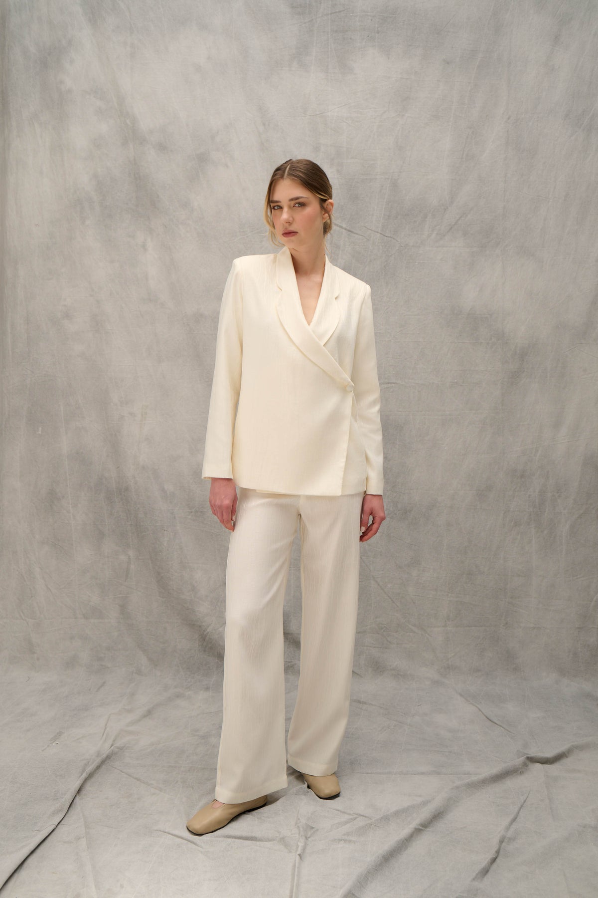 Jacquard Pants Off White