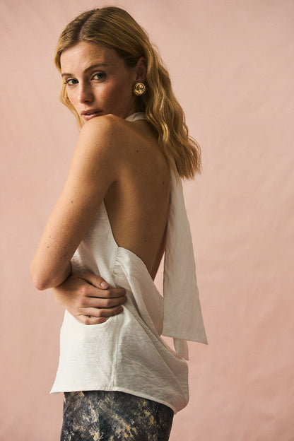 Halter Blouse Off White