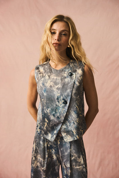 Claudia Vest Blue Gray