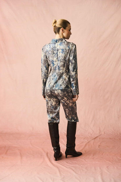 Long Sleeve Fit Blue Gray